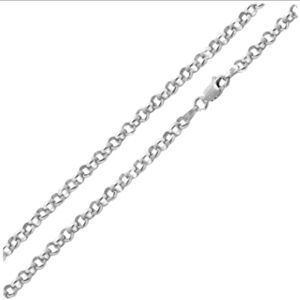 Sterling Silver 925 High Polished Round Rolo Chain 2.6mm 20"